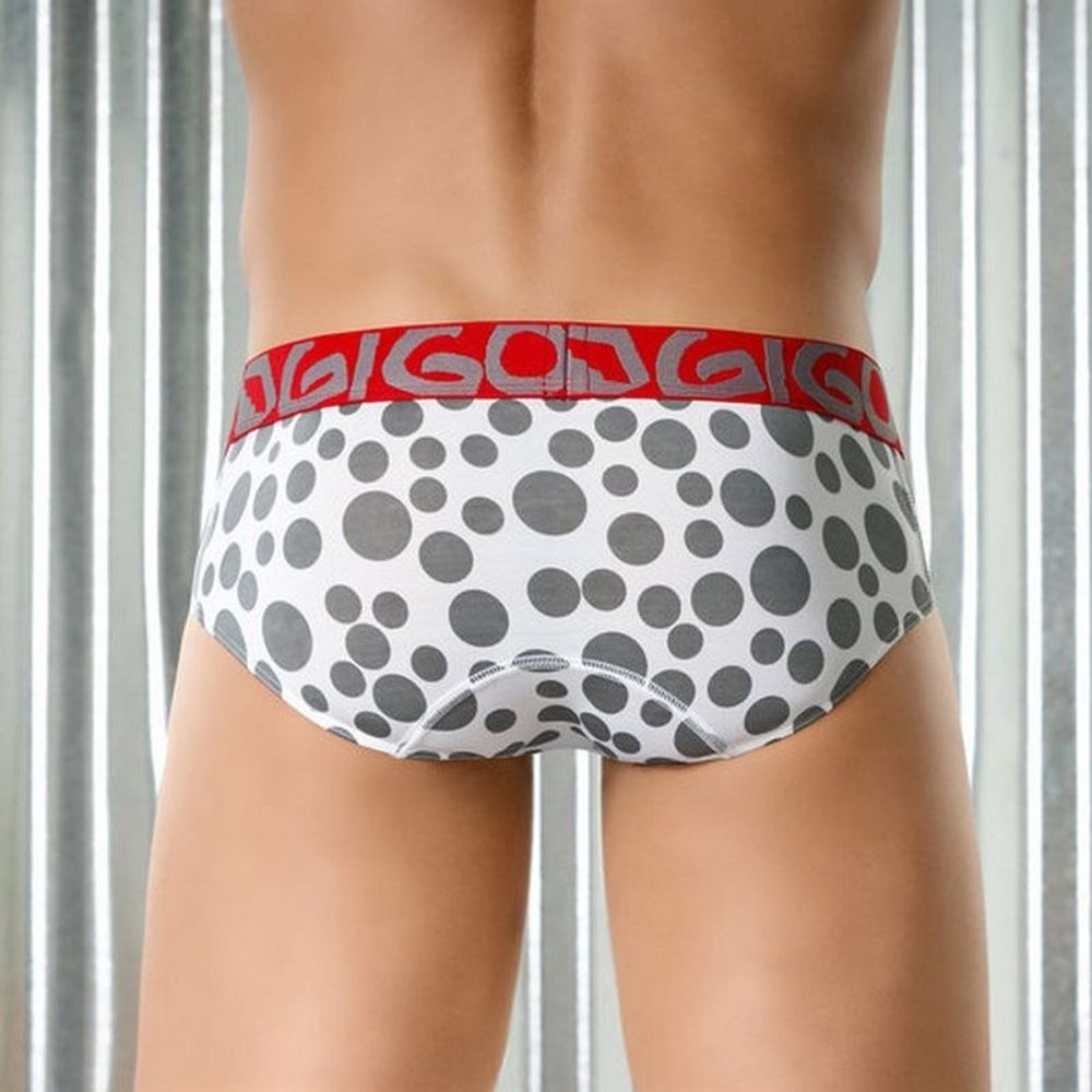 Мужские трусы брифы белые Gigo Balls Red