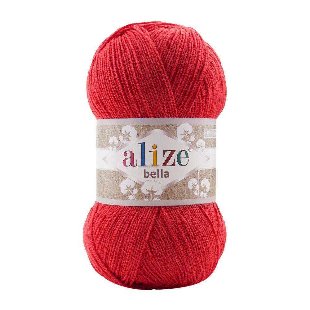 Пряжа Alize (Ализе) Bella 100 / уп.5 мот. по 100 г, 360м, 056 красный A