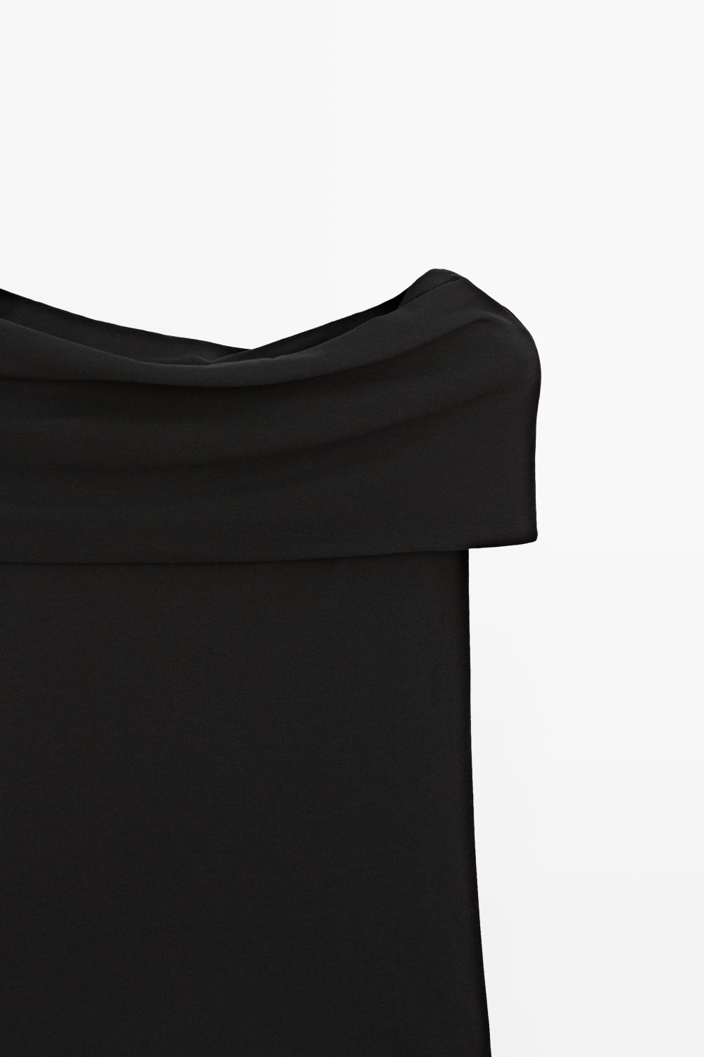 Massimo Dutti Хлопковый топ с открытыми плечами, черный