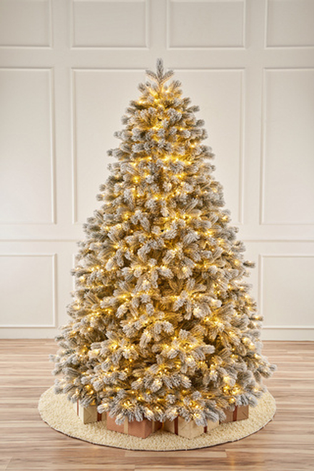 Ель искусственная заснеженная с лампочками Императрица ELITE (лампочки - капля росы)