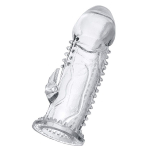 Прозрачная гелевая насадка 13см с клиторальным отростком и шипами ToyFa Basic 818019-1
