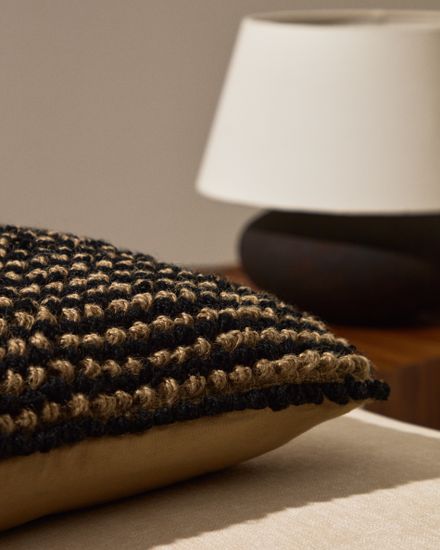 Чехол для подушки Sayen из черного джута 50 x 50 см