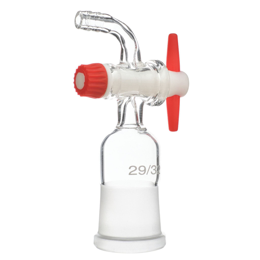 Муфта 29/32 с изогнутым отводом, 90°, с краном PTFE