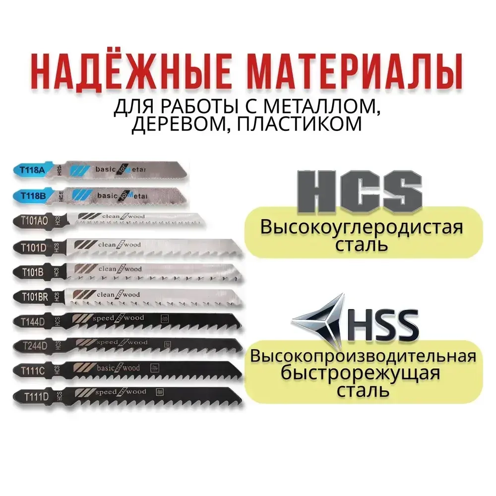 10 штук Набор пилок / Полотно ножовочное для электрического лобзика 10 штук