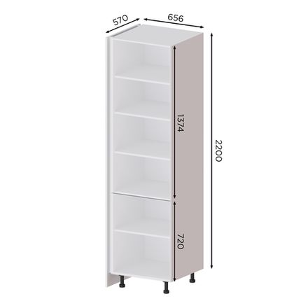 Кухня Модуль П 650 пенал GOLA Графит / Белый