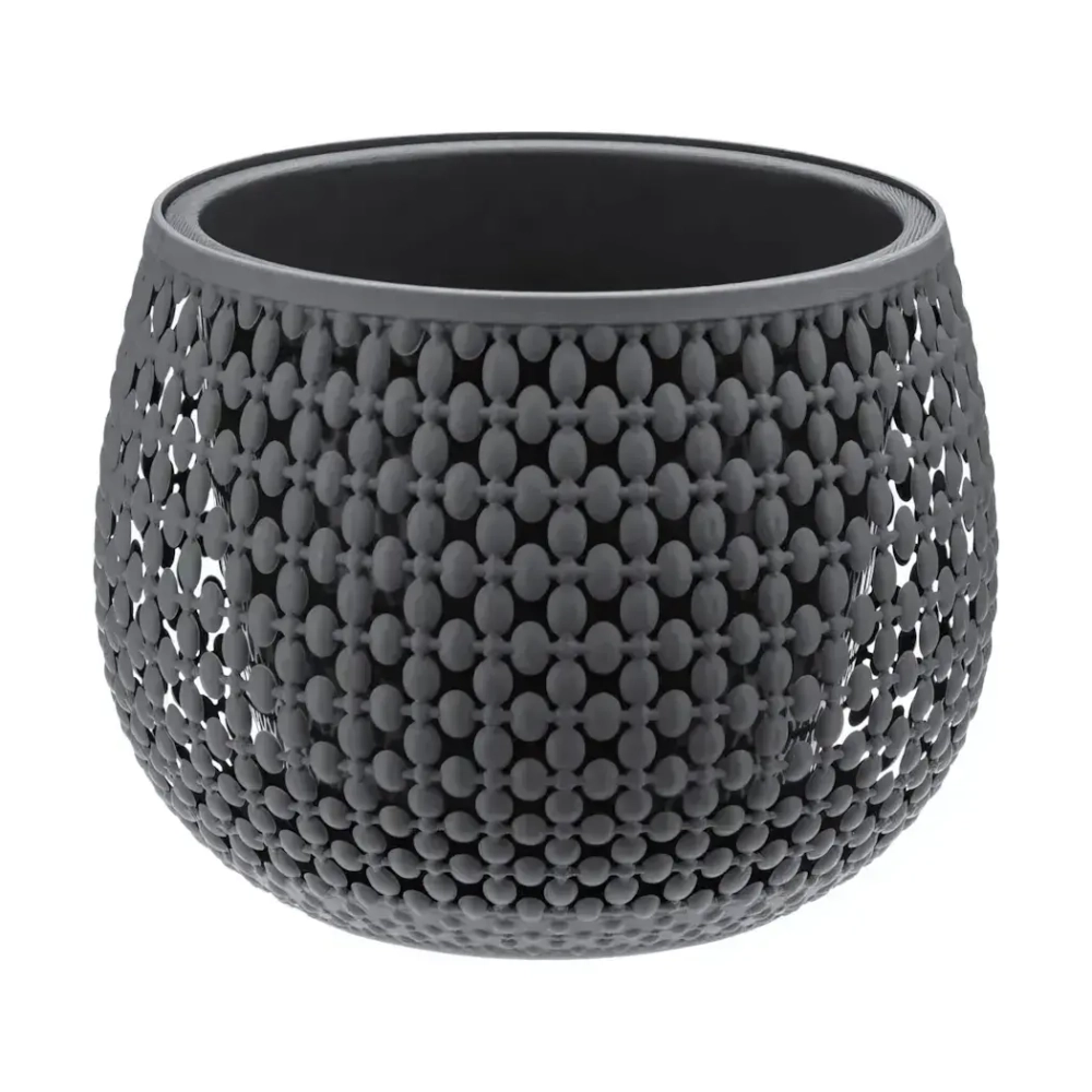 Кашпо Пирула D175мм 1,5л с вставкой графитовый (комплект 5 шт)
