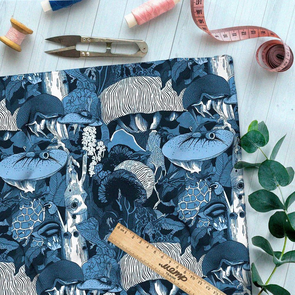 Ткань премиум атлас шум леса