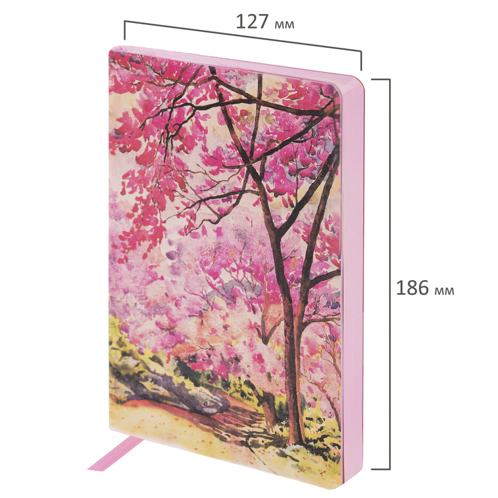 Ежедневник недатированный B6 (127х186 мм) BRAUBERG VISTA под кожу гибкий 136 л. "Spring garden" (2 штуки в упаковке)