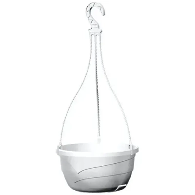 Горшок для цветов пластиковый 4,7л d-25см «Мальва» подвесной белый