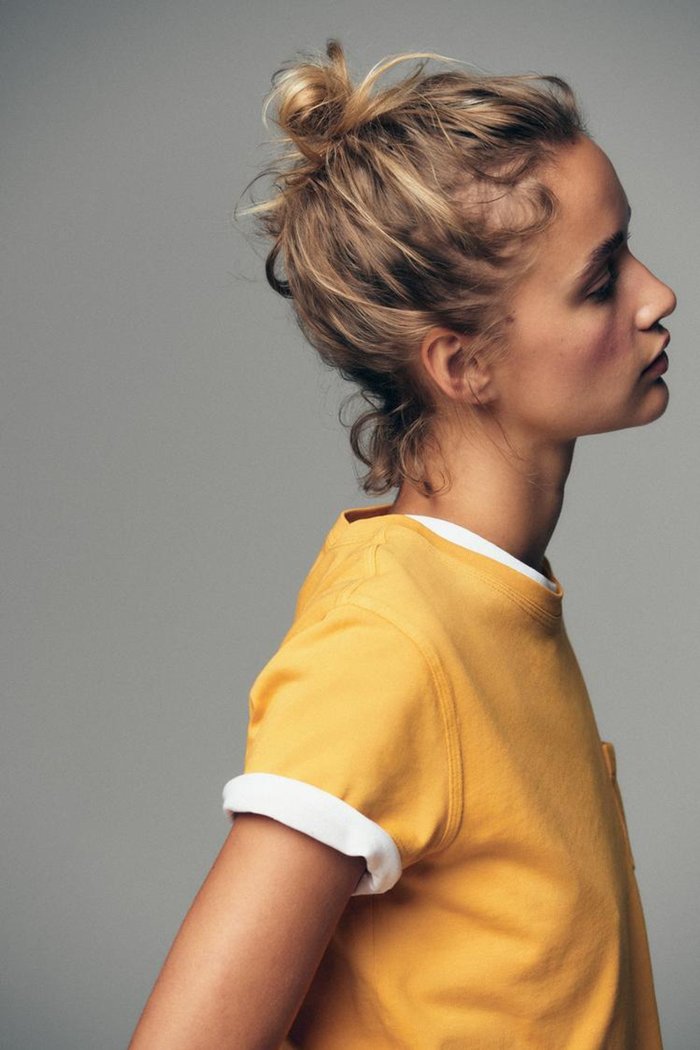 ZARA ФУТБОЛКА ИЗ ТКАНИ С ЭФФЕКТОМ ПОТЕРТОСТИ С КАРМАНОМ, ОРАНЖЕВЫЙ