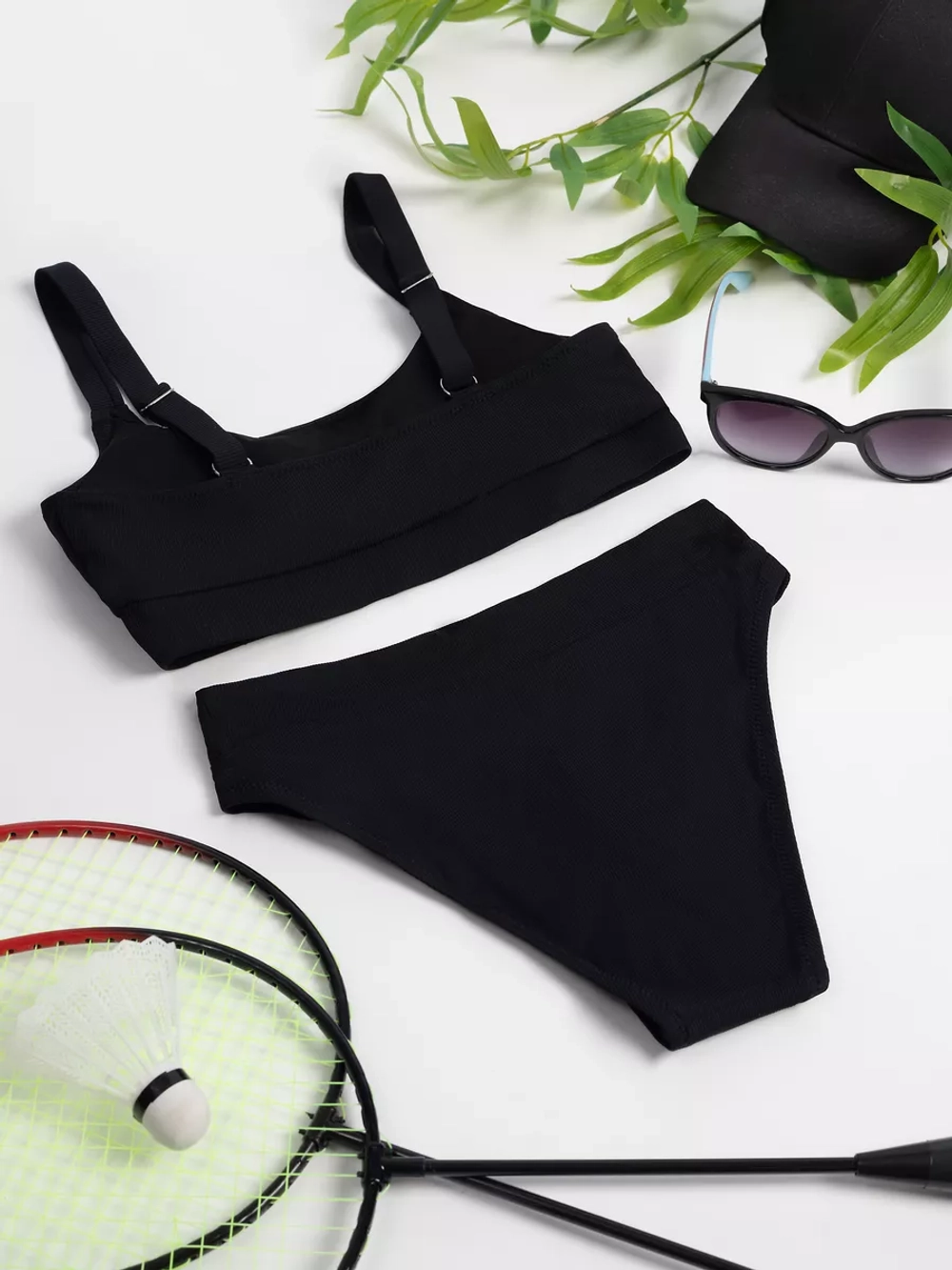 купальник раздельный с высокой посадкой и с топом