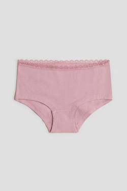 H&M Набор из пяти хлопковых трусиков, розовый