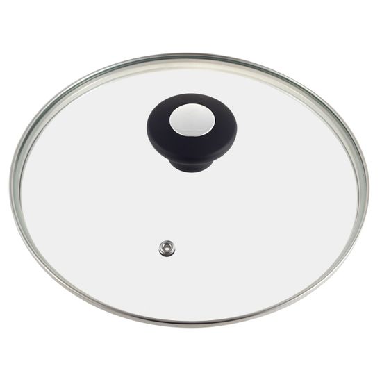 Крышка стеклянная 22 см. универсальная Kamille КМ 0813 с металлическим ободком