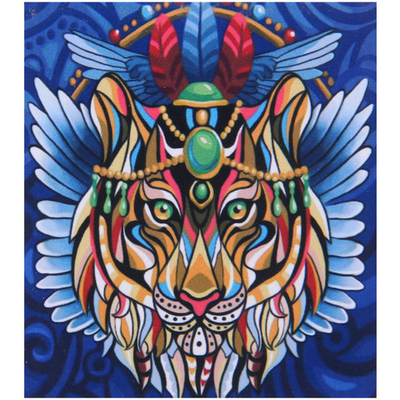 Алмазная мозаика на подрамнике с полным заполнением «МИР ЯРКИХ КРАСОК», радужный лев, 20*20см