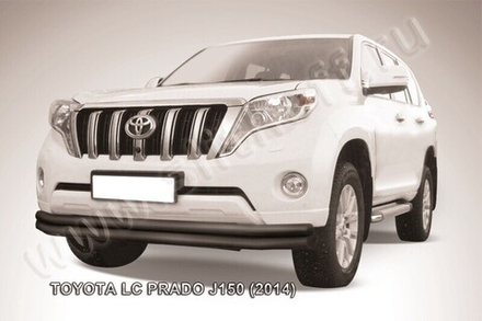 Защита переднего бампера (нержавейка) Toyota Land Cruiser Prado J150 (2013-2017) d76+d57 длинная (черный)