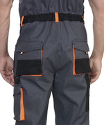 Полукомбинезон "Стрейч" темно-серый с оранжевым и черным