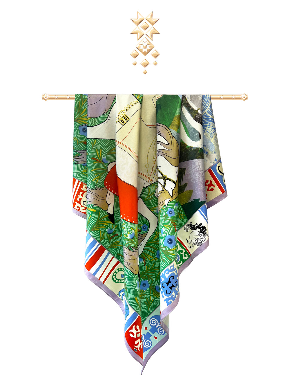 Платок «Женский лик Алтая. Весна»