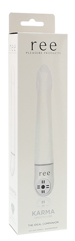 Белый вибратор Karma - 17,5 см.