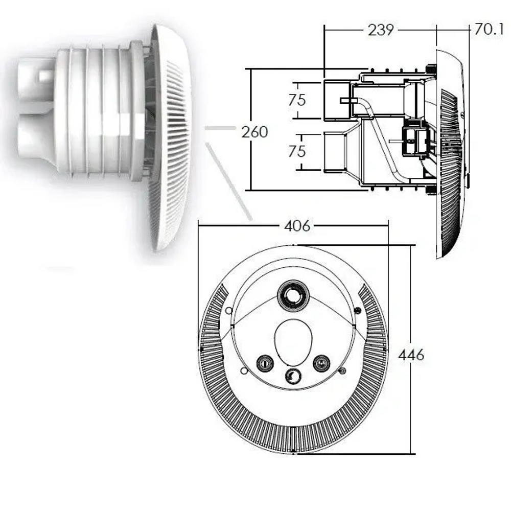 Противоток для бассейна AquaViva WTB300T Kit (380V, LED, 60m3, 3kW, 4HP)