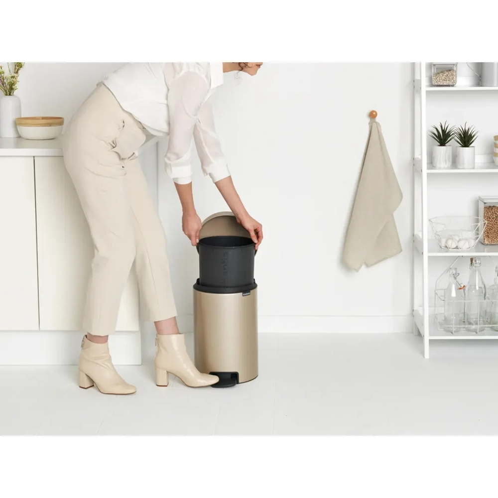 Brabantia NewIcon Контейнер для мусора Gold Metalic, 12 л.
