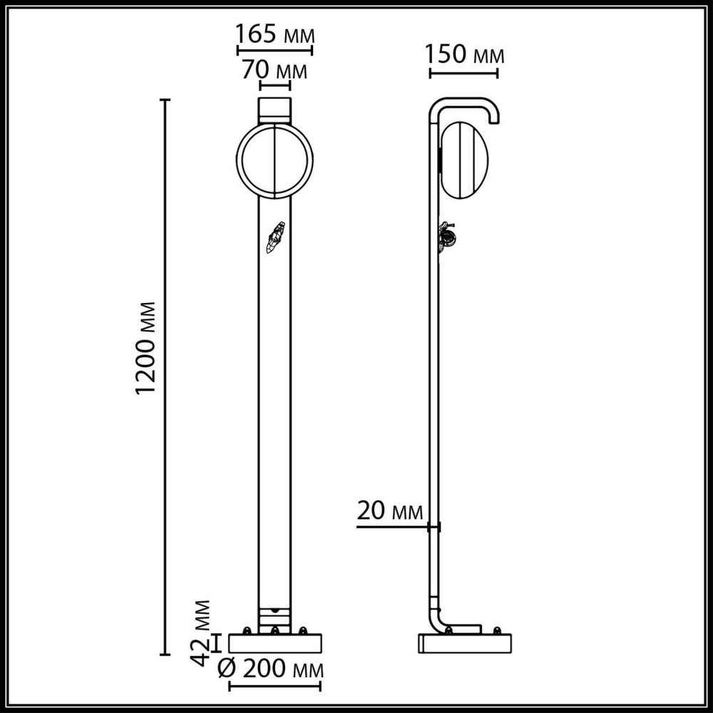 5434/1FA ODL_EX Ландшафтный светильник 120см IP54 G9 1*15W  NATURE