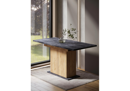 Стол деревянный Woodville Carla крафт золотой, цемент темный