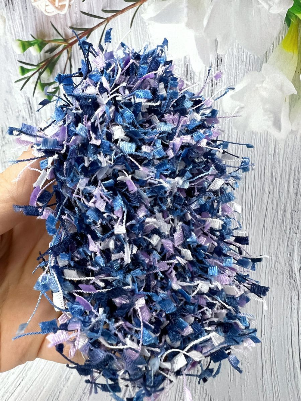 Тесьма с бахромой твидовая букле травка 35мм (1,5м в уп)