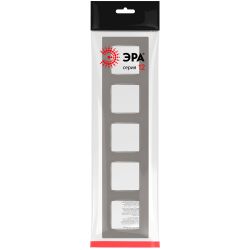 Рамка для розеток и выключателей ЭРА Серия 12 12-5205-16 на 5 постов, Классик, титан