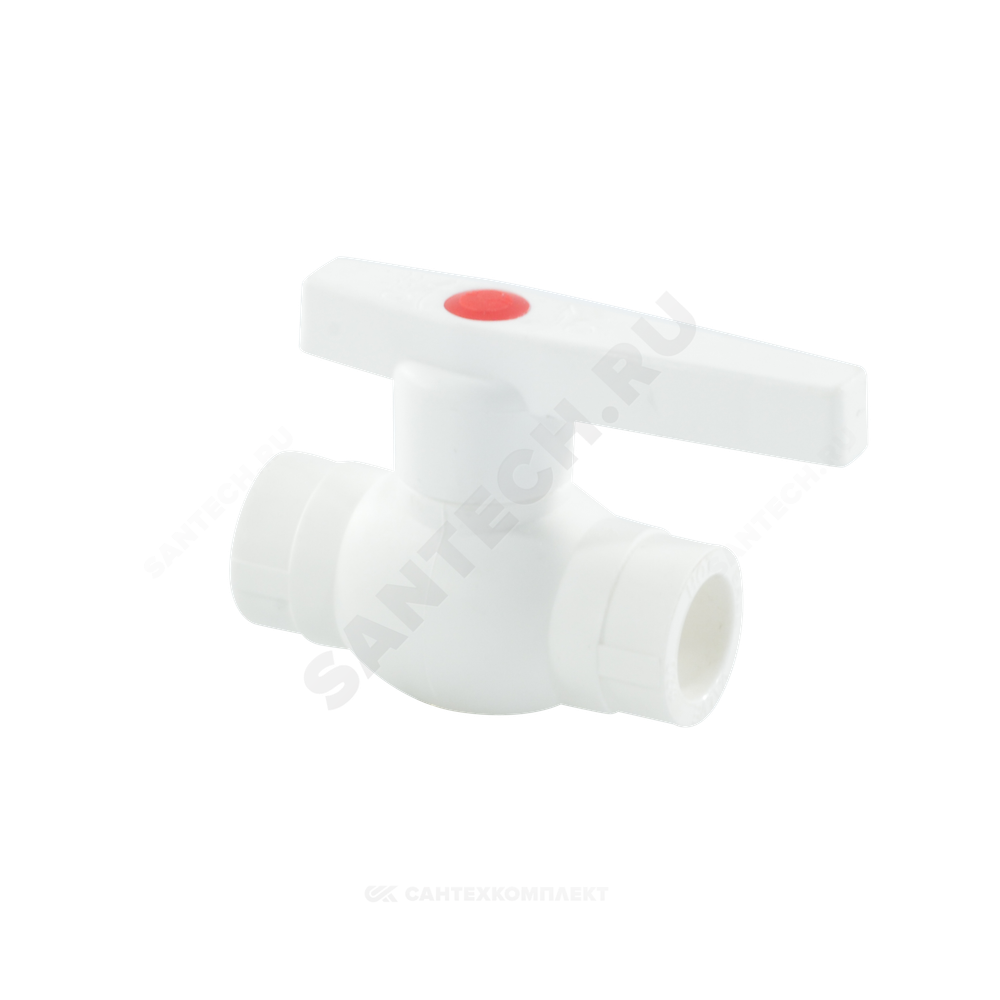 Кран шаровой PP-R белый Дн 50 внутренняя пайка OPTIMA VALFEX VALF 10145050