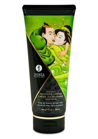 Съедобный массажный крем для тела Massage Cream (груша и зеленый чай) 200 мл (Цвет: прозрачный)