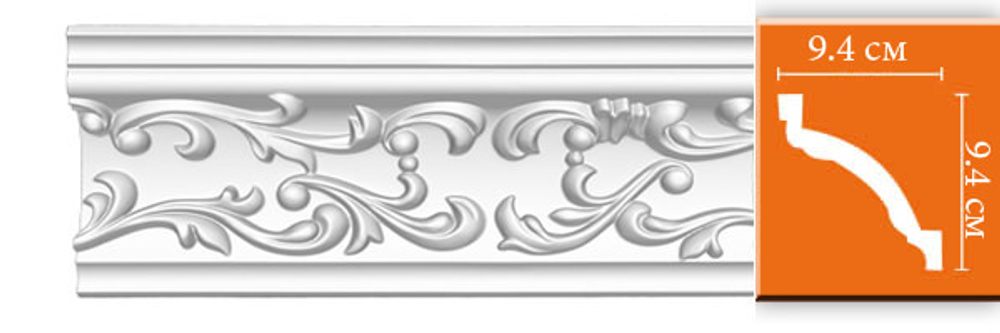 Плинтус потолочный с рисунком Decomaster 95292F гибкий 94х94х2400мм