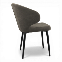 Стул "Нант" (арт. 355), велюр Бренди В29 коричневый, ножка круглая черная