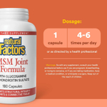 Natural Factors, Формула для суставов с МСМ, глюкозамином и хондроитинсульфатом, 180 капсул