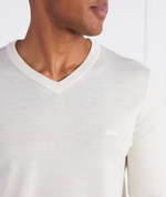 Хлопковый свитер baram-l BOSS BLACK - кремовый(50476363)