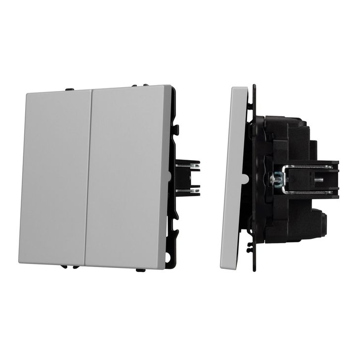 Механизм выключателя двухклавишный перекрёстный SWT-NOBE-MKX2-SFPL-IS (230V, 10A) Arlight 061794