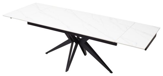 Стол FORIO 160 MATT WHITE MARBLE SOLID CERAMIC / BLACK