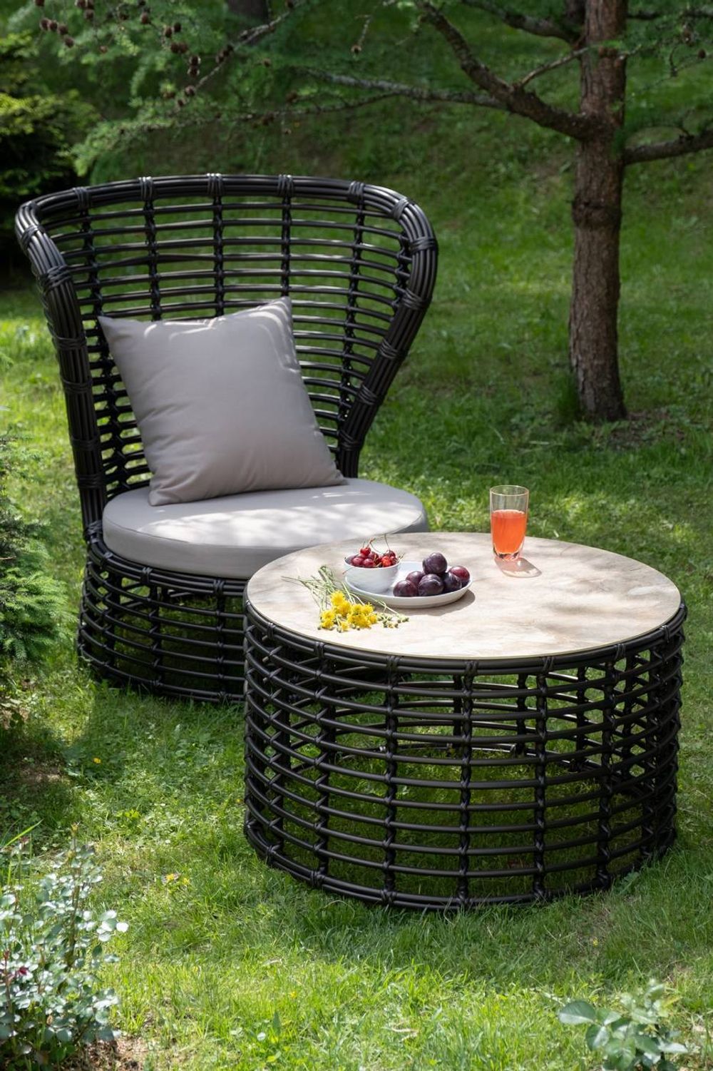 "Парма" кофейный комплект из искусственного ротанга, цвет бронзовый