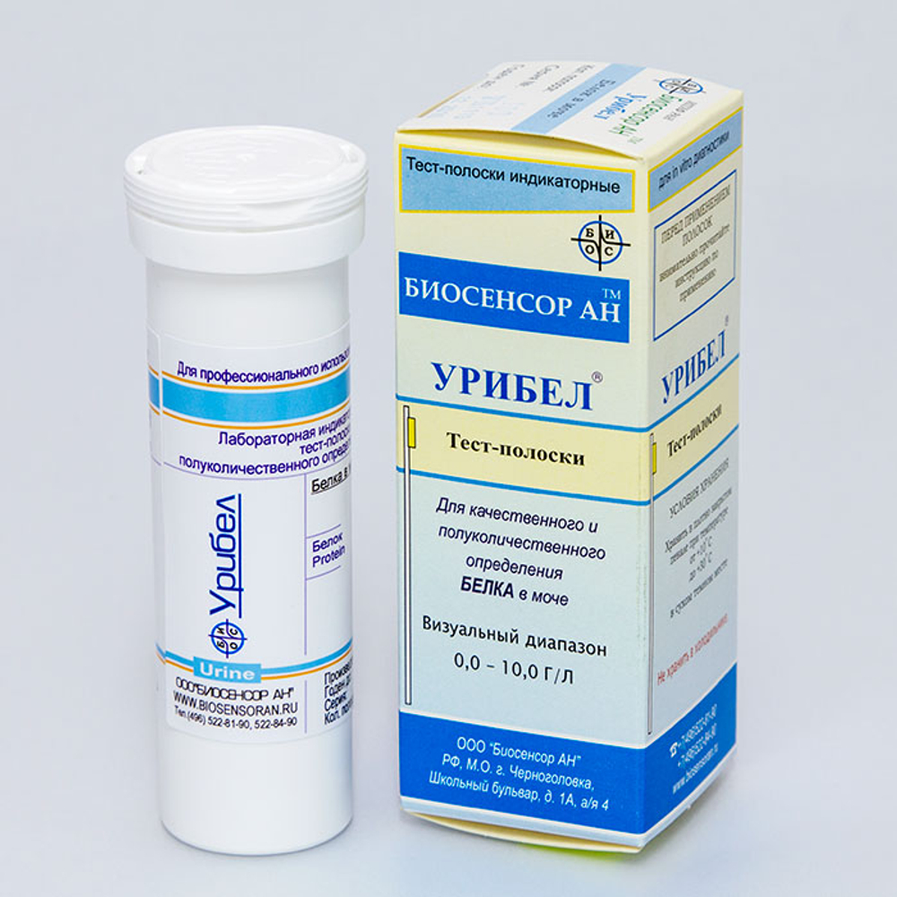 Урибел (белок в моче), Биосенсор АН, 100 полосок, 1уп.