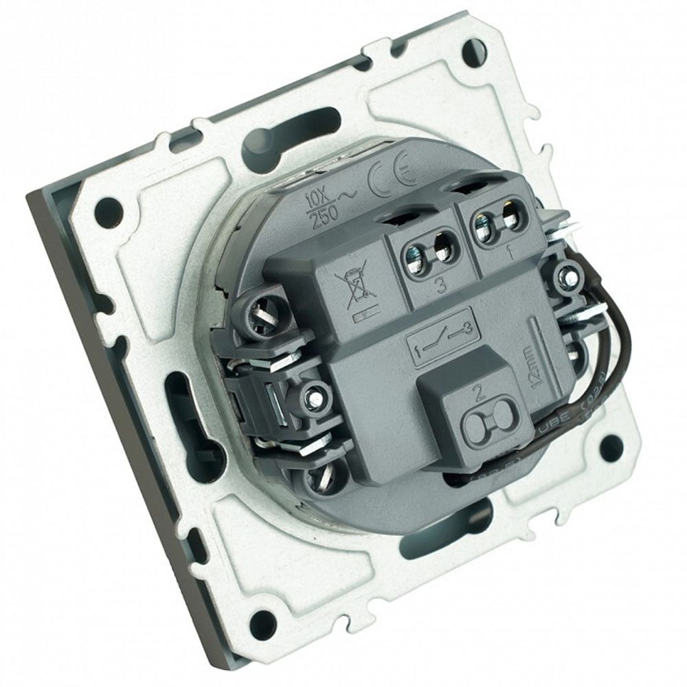 Выключатель одноклавишный с подсветкой без рамки Stekker Эмили 49941