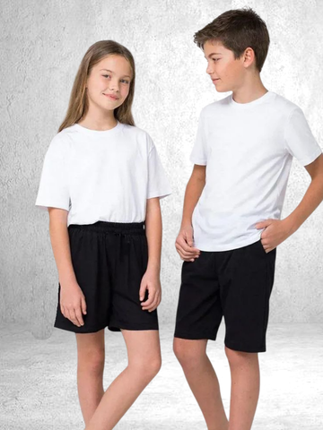 10365 Шорты детские с карманами кулирка черные (76-146)