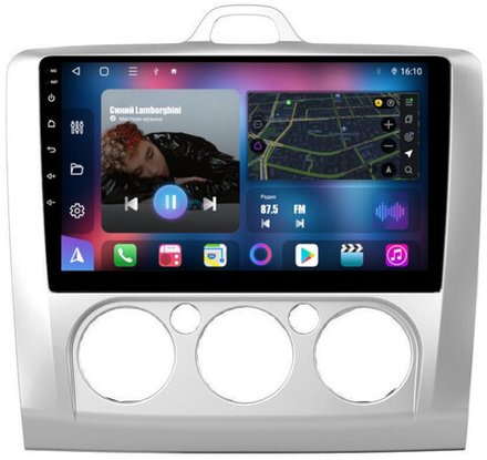 Магнитола для Ford Focus 2 2004-2011 (кондиционер) - FarCar BM003M на Android 13, QLED, ТОП процессор, 4Гб+32Гб, CarPlay, 4G SIM-слот