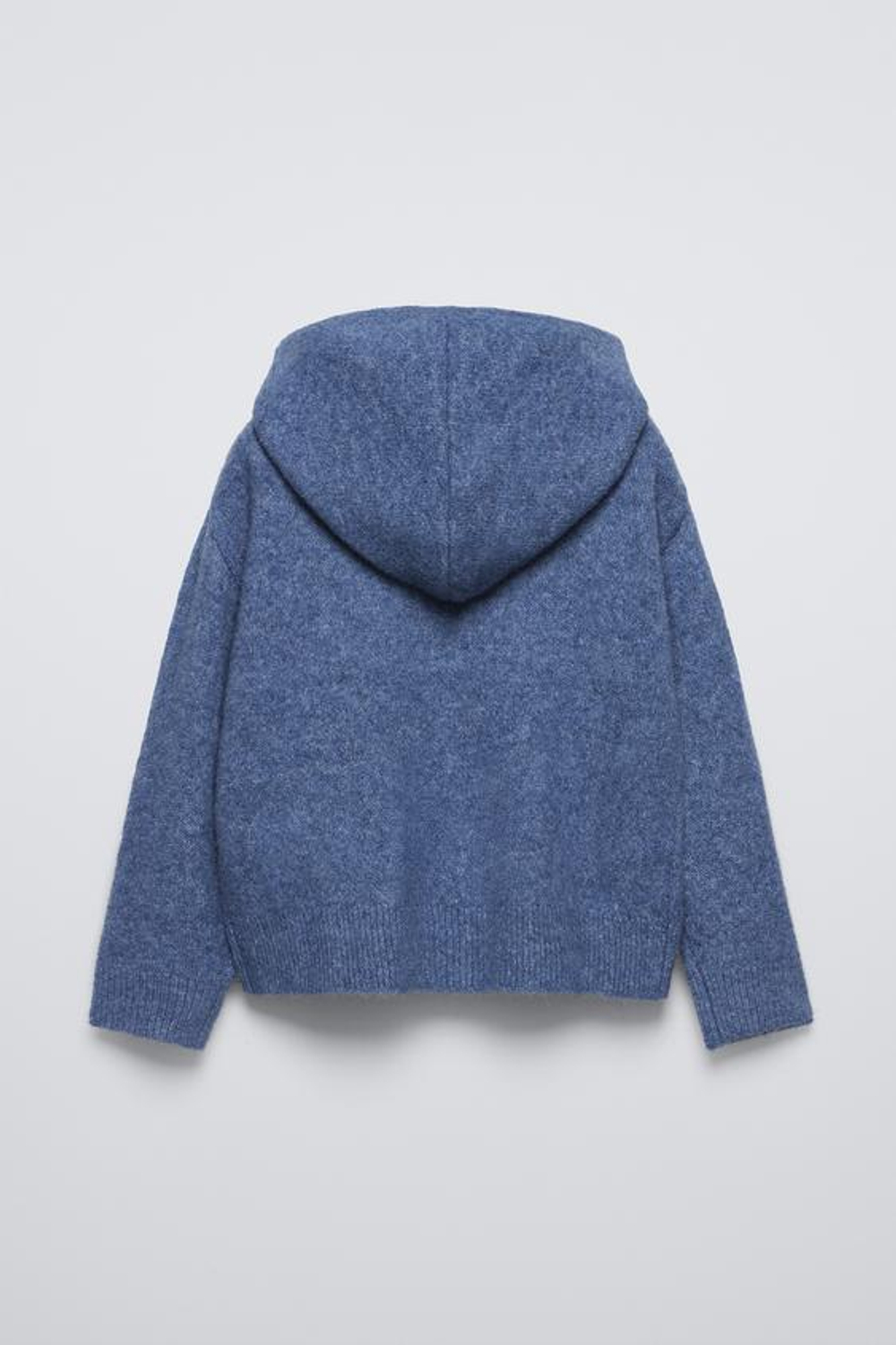 ZARA ОДНОТОННЫЙ СВИТЕР С КАПЮШОНОМ, ГЛУБОКИЙ СИНИЙ
