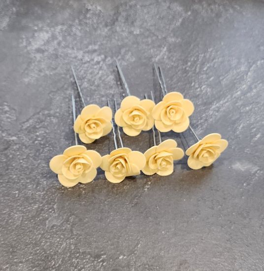 Набор шпилек "Розочки мини" латекс, 5 шт, белые