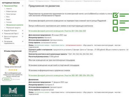 Обзор изменений по проектам благоустройства на 13.02.22