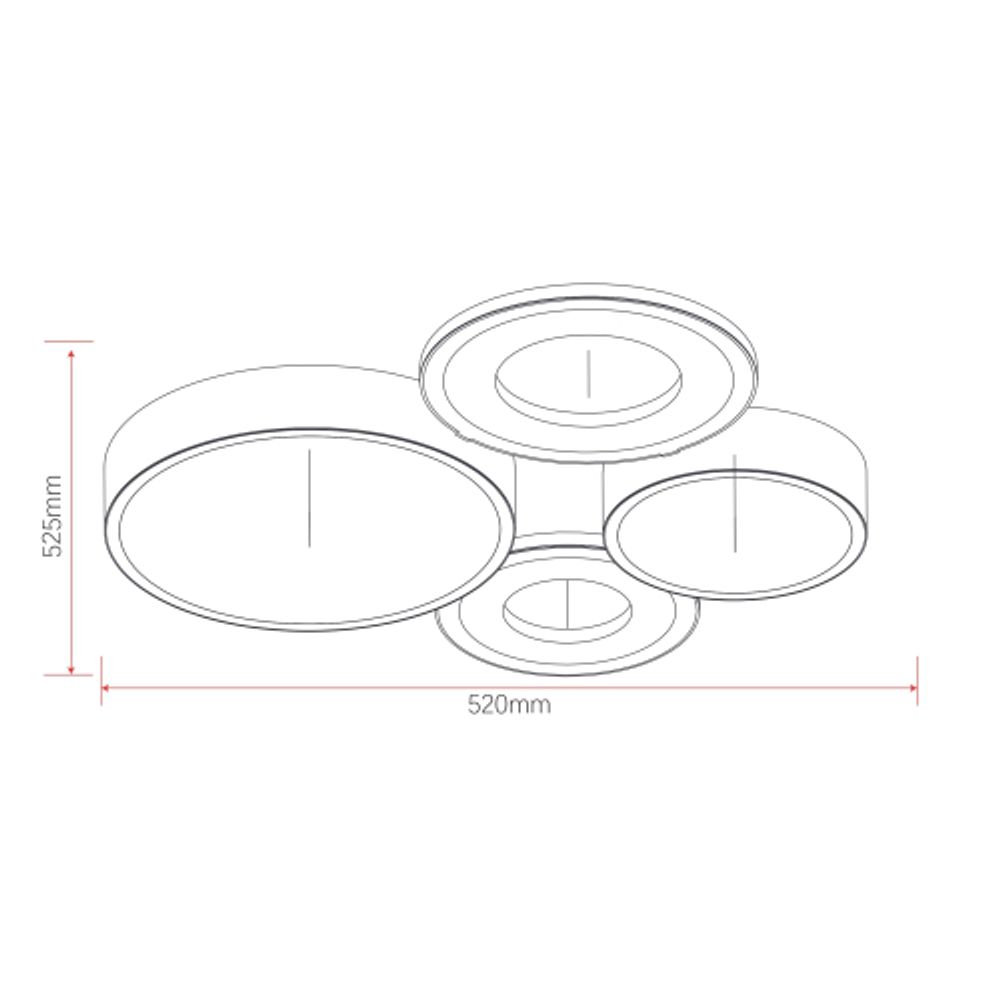 Светильник потолочный светодиодный Rivoli Aliona 6161-701 LED 87 Вт 3000 - 6000 К с пультом | Rivoli