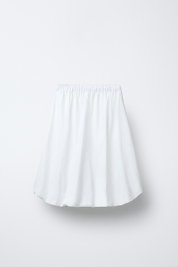 ZARA ЮБКА МИДИ ОБЪЕМНОГО КРОЯ С КРУЖЕВОМ, БЕЛЫЙ