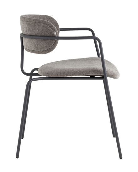 Стул Дженни букле темно-серый каркас антрацитово-серый муар