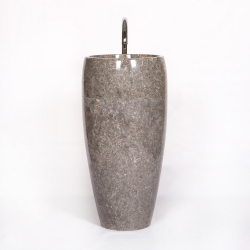 Раковина напольная из мрамора Round Midle Big Grey MN-01708 (45*45*90 см)