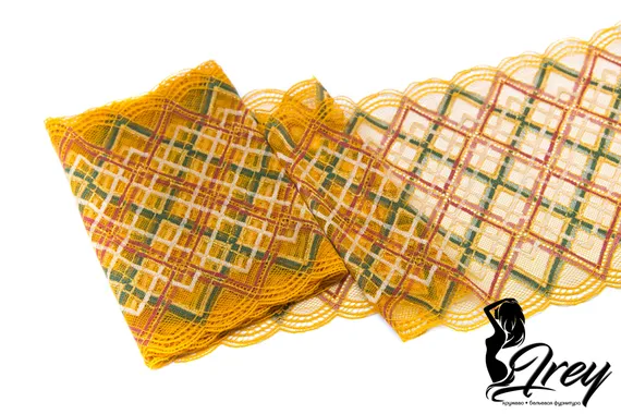 223 Кружево эластичное 19,5 см, Италия, оранжевый