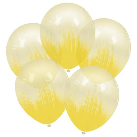 Воздушные шары Орбиталь с рисунком Жёлтый браш хрусталь, 5 шт. размер 12" #811017